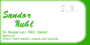 sandor muhl business card